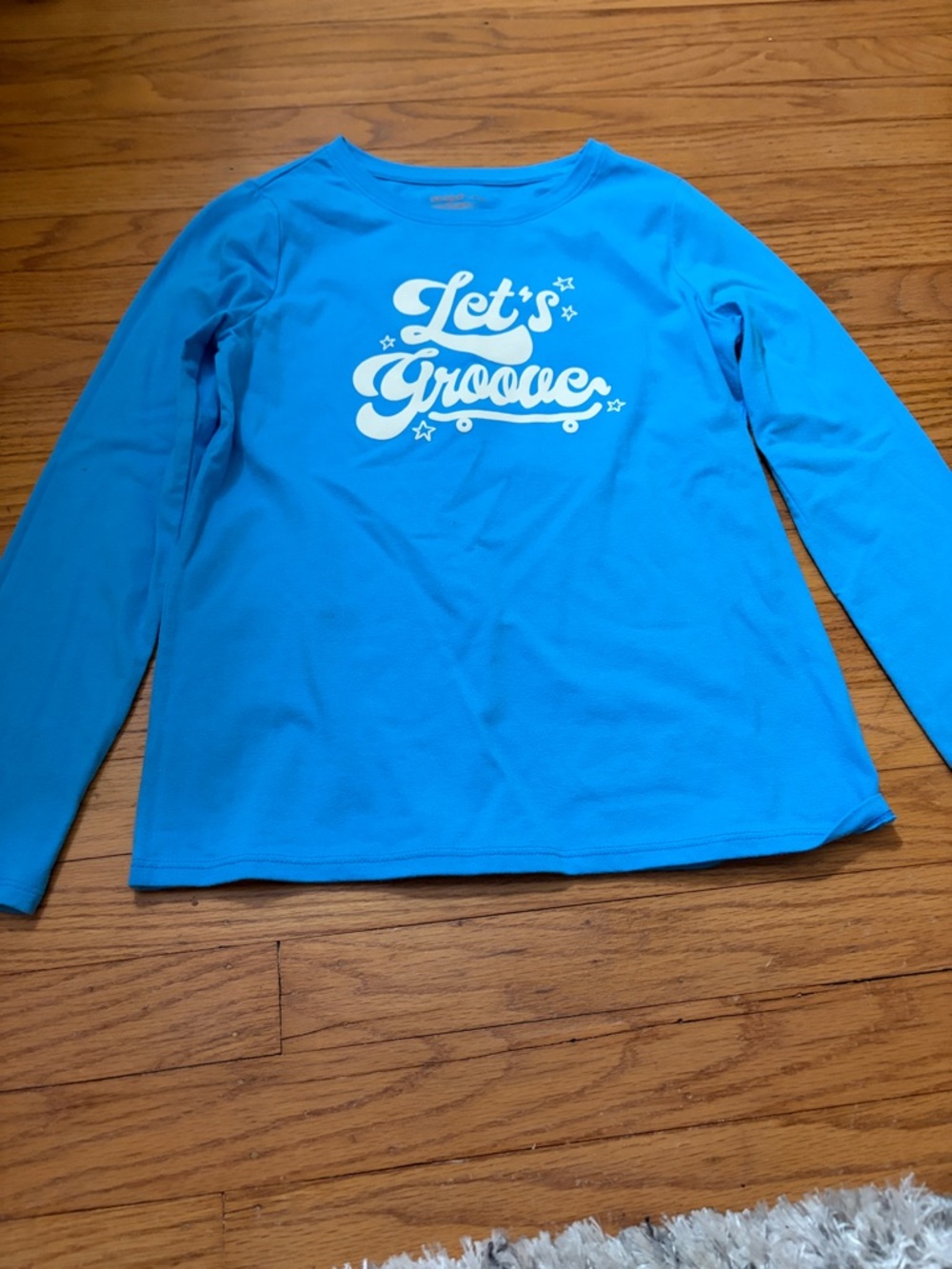 Cat & Jack Bright Blue "Let's Groove" Long Sleeve Tee